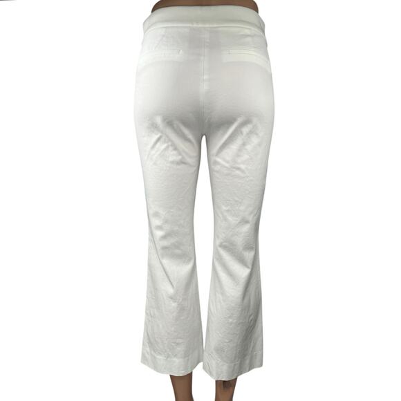 J.Crew Women's White Mid Rise Stretch Cropped Bootcut Flared Casual Pants Sz 00 - Picture 3 of 5